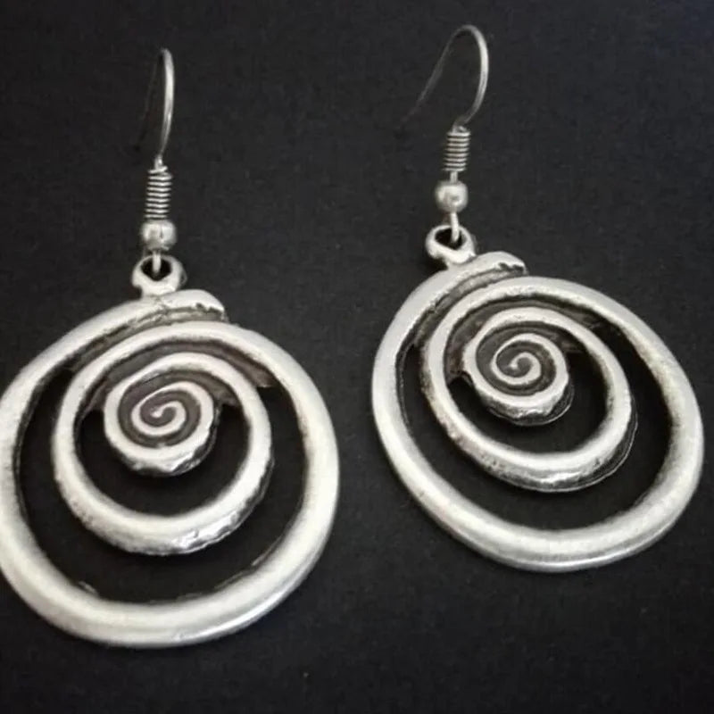 Boucles d'Oreilles Pendantes Spirale Femme