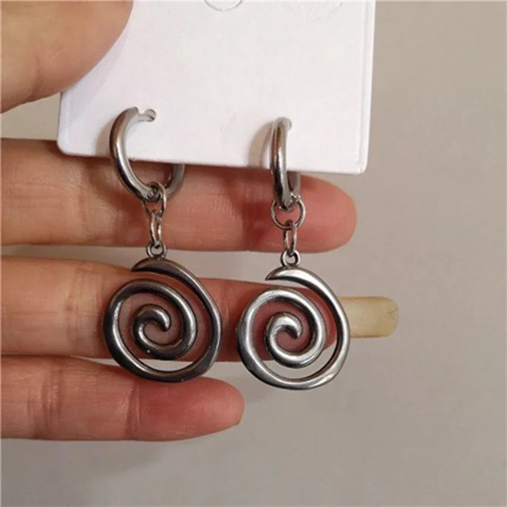 スパイラル レディース ペンダントピアス