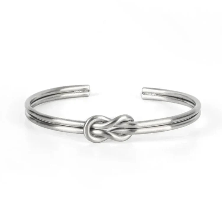 Bracelet ajustable avec noeud pour homme argent