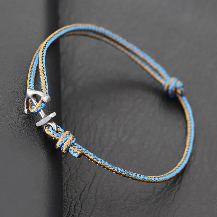Bracelet ancre marin bleu