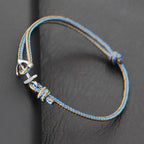 Bracelet ancre marin bleu