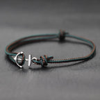 Bracelet ancre marin vert foncé