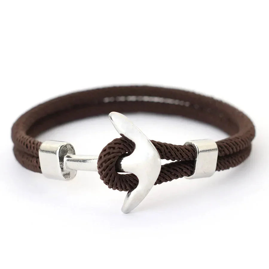 Bracelet ancre marron
