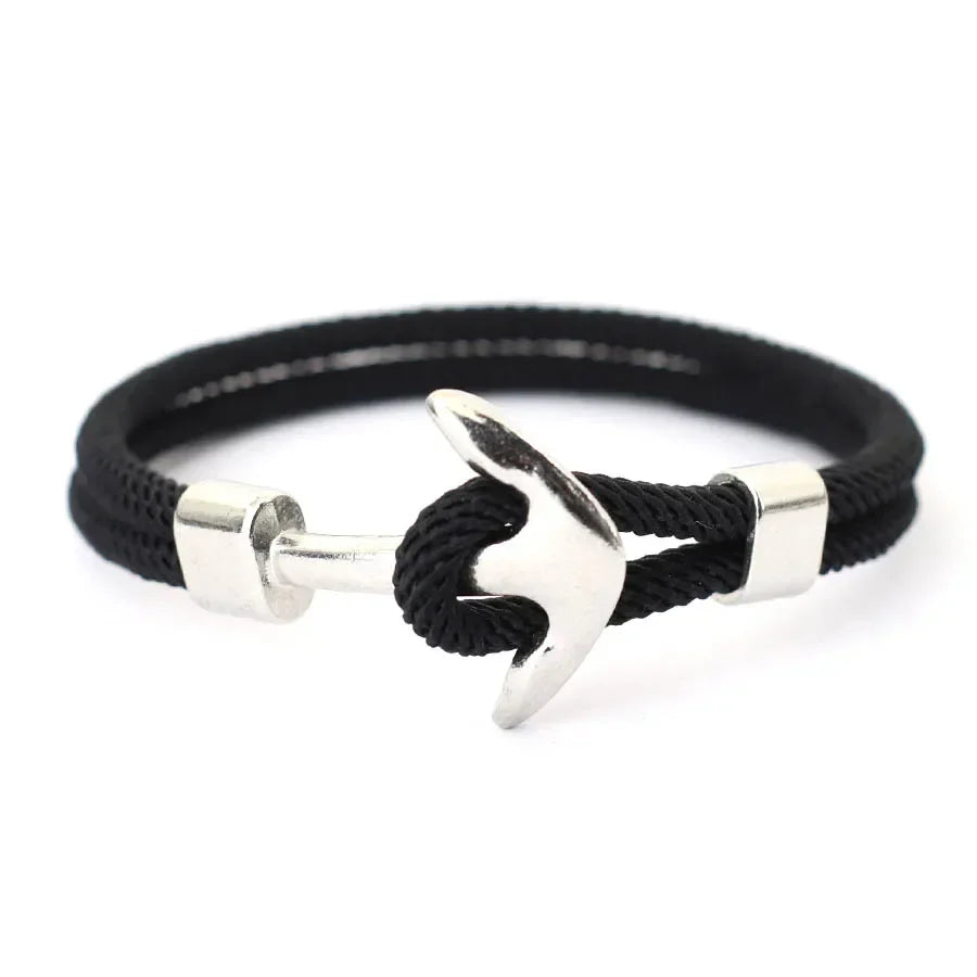 Bracelet ancre noir