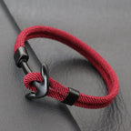 Bracelet ancre noire bordeaux