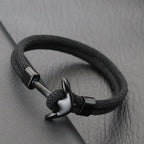 Bracelet ancre noire noir