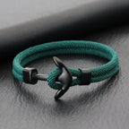 Bracelet ancre noire vert
