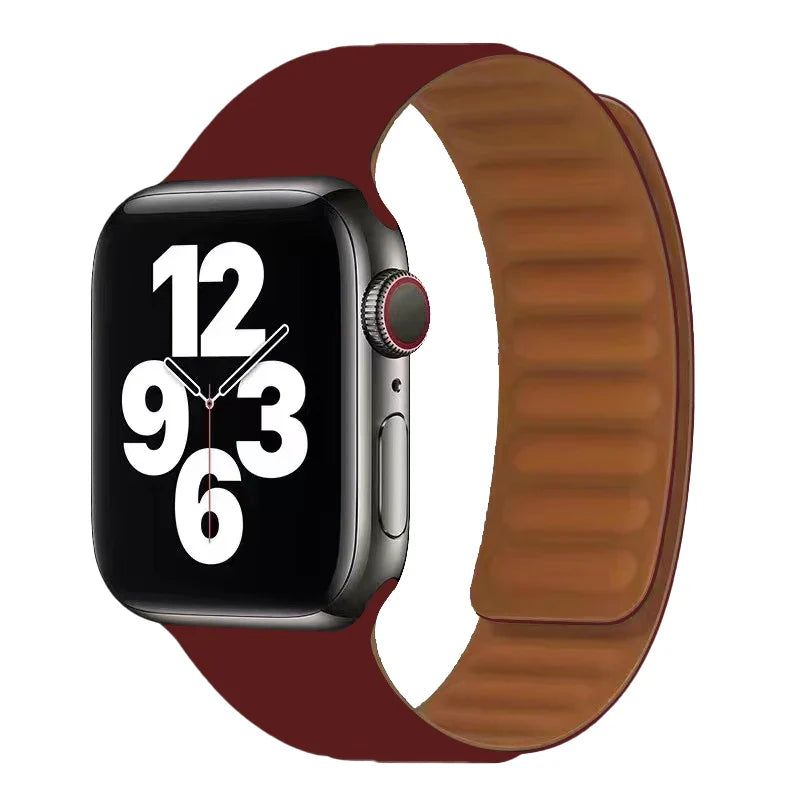 マグネット留めのApple Watchバンド ボルドー