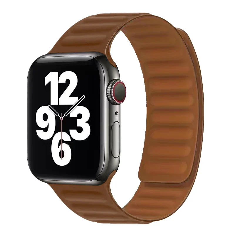 マグネット留めのApple Watchバンド ブラウン