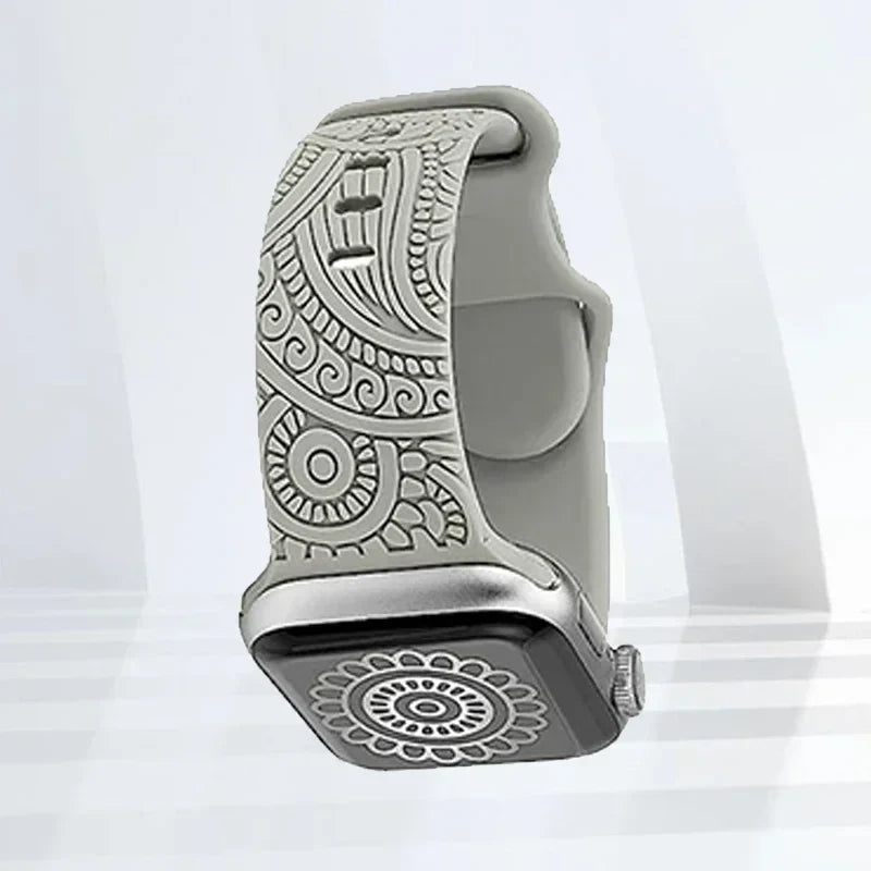 柄入りApple Watchバンド グレー