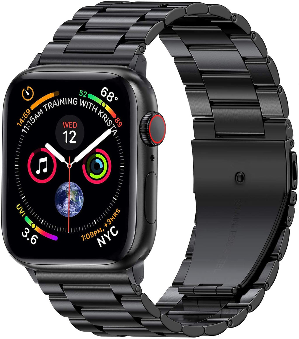 Apple Watch用超耐久ステンレススチール製ブレスレット ブラック