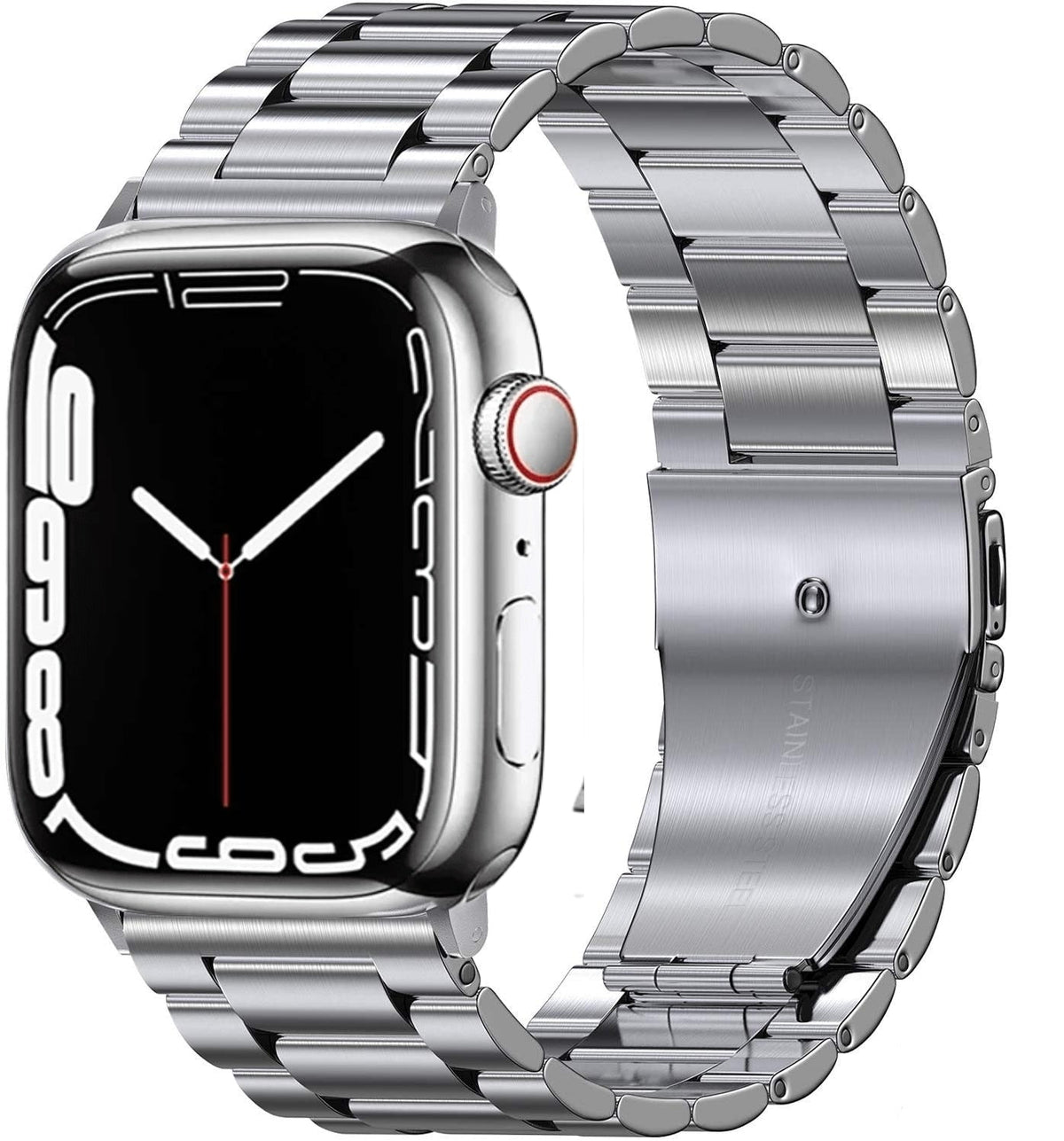 Apple Watch用超耐久ステンレススチール製ブレスレット シルバー