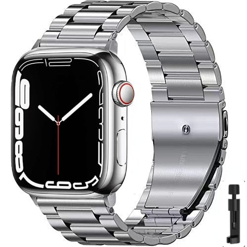 Apple Watch用超耐久ステンレススチール製ブレスレット シルバー + 工具