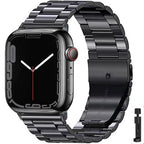 Apple Watch用超耐久ステンレススチール製ブレスレット ブラック + 工具