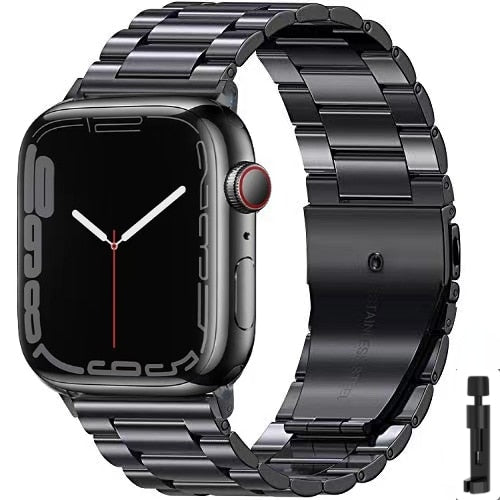 Apple Watch用超耐久ステンレススチール製ブレスレット ブラック + 工具