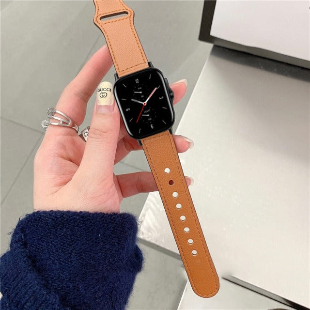 Apple Watch用ブラウンレザーバンド