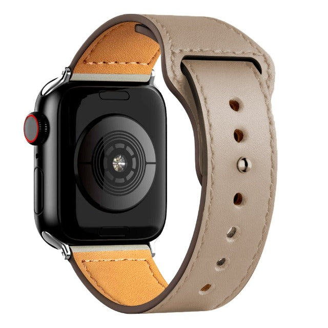 Apple Watch用オフホワイトレザーバンド