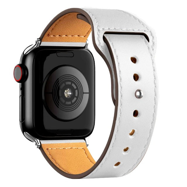 Apple Watch用ホワイトレザーバンド
