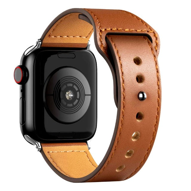 Apple Watch用ブラウンレザーバンド