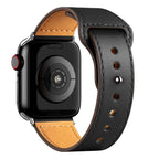 Apple Watch用ブラックレザーバンド