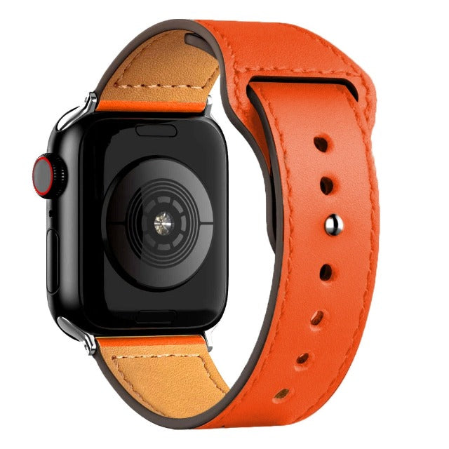 Apple Watch用オレンジレザーバンド