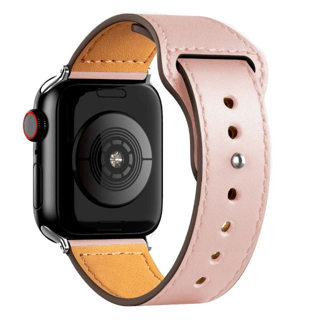 Apple Watch用ピンクレザーバンド