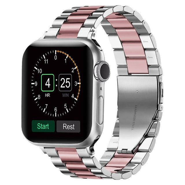 Apple Watch用ブレスレット　シルバー＆ローズメタル