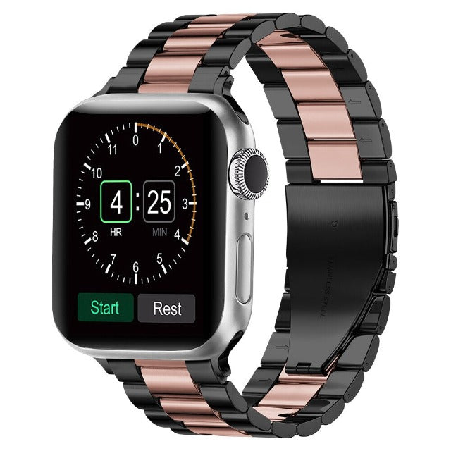 Apple Watch用ブレスレット　ブラック＆ローズゴールドメタル