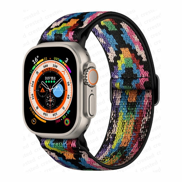 Apple Watch用 編み込みナイロンバンド レインボー