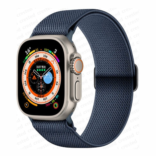Apple Watch用 編み込みナイロンバンド ネイビー