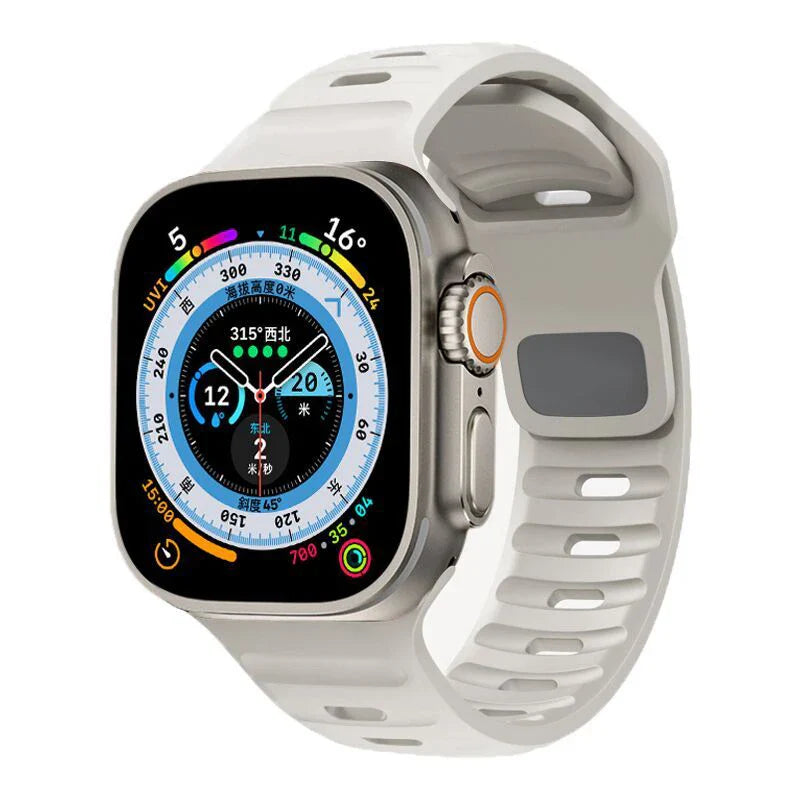 ベージュのサージカルシリコン製Apple Watchバンド
