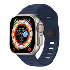 ブルーのサージカルシリコン製Apple Watchバンド