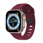 ボルドーのサージカルシリコン製Apple Watchバンド
