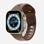 ブラウンのサージカルシリコン製Apple Watchバンド