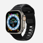 ブラックのサージカルシリコン製Apple Watchバンド