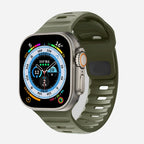 グリーンのサージカルシリコン製Apple Watchバンド