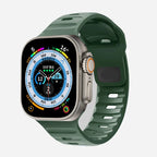 グリーンのサージカルシリコン製Apple Watchバンド