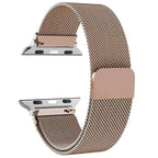 ローズゴールドのスチール製マグネット式Apple Watchバンド