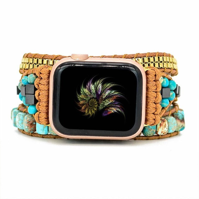 Apple Watch用ブレスレット 天然石 ターコイズ