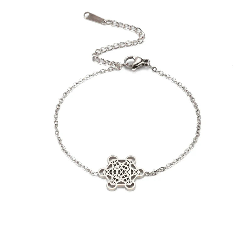 Bracelet Femme Cube de Métatron argent