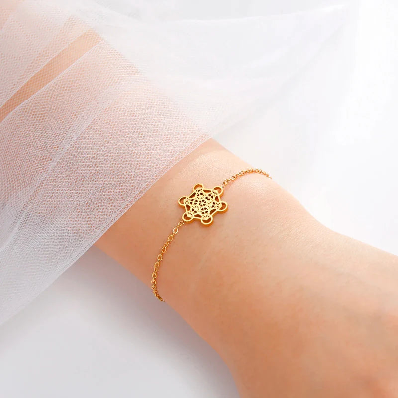 Bracelet Femme Cube de Métatron or