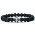 Bracelet avec Boussole Rose des Vents en Pierres Naturelles onyx