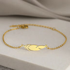 Bracelet de Charme avec Plume or