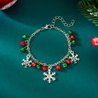 スノーフレークとクリスマスボールのブレスレット