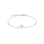Bracelet avec initiale en strass argent y