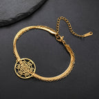 Bracelet avec Pendentif Cube de Métatron or