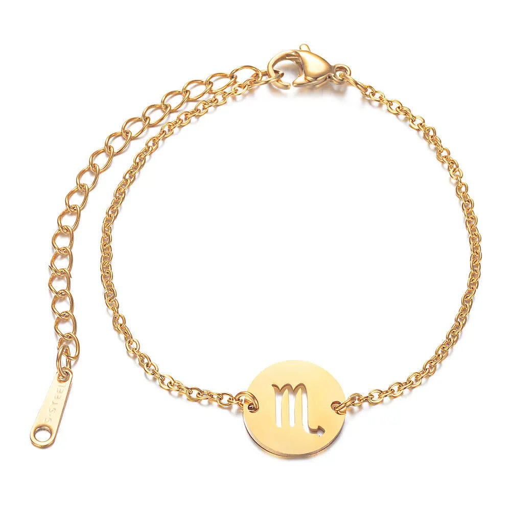 Bracelet avec Pendentif du Signe du Zodiaque Astrologique scorpion