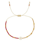 Bracelet bicolore initiale a