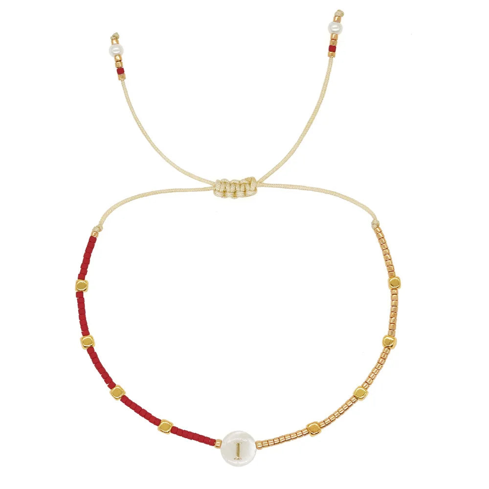 Bracelet bicolore initiale i