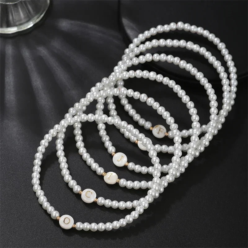 Bracelet blanc initiale